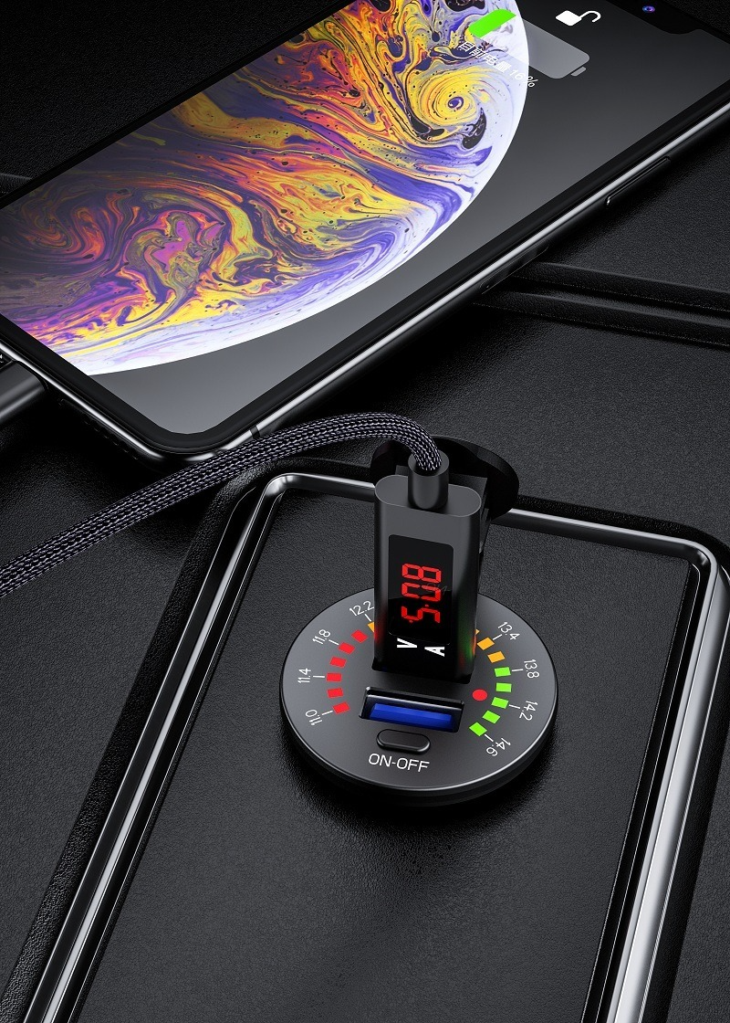 12V 24V QC 3.0 Dual USB Car Sạc không thấm nước 36W USB FASTLE