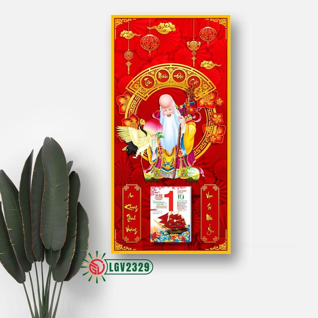 Lịch gỗ treo tường Ông Thọ IMWI LGV2329 - Mẫu mới 2023 cao cấp