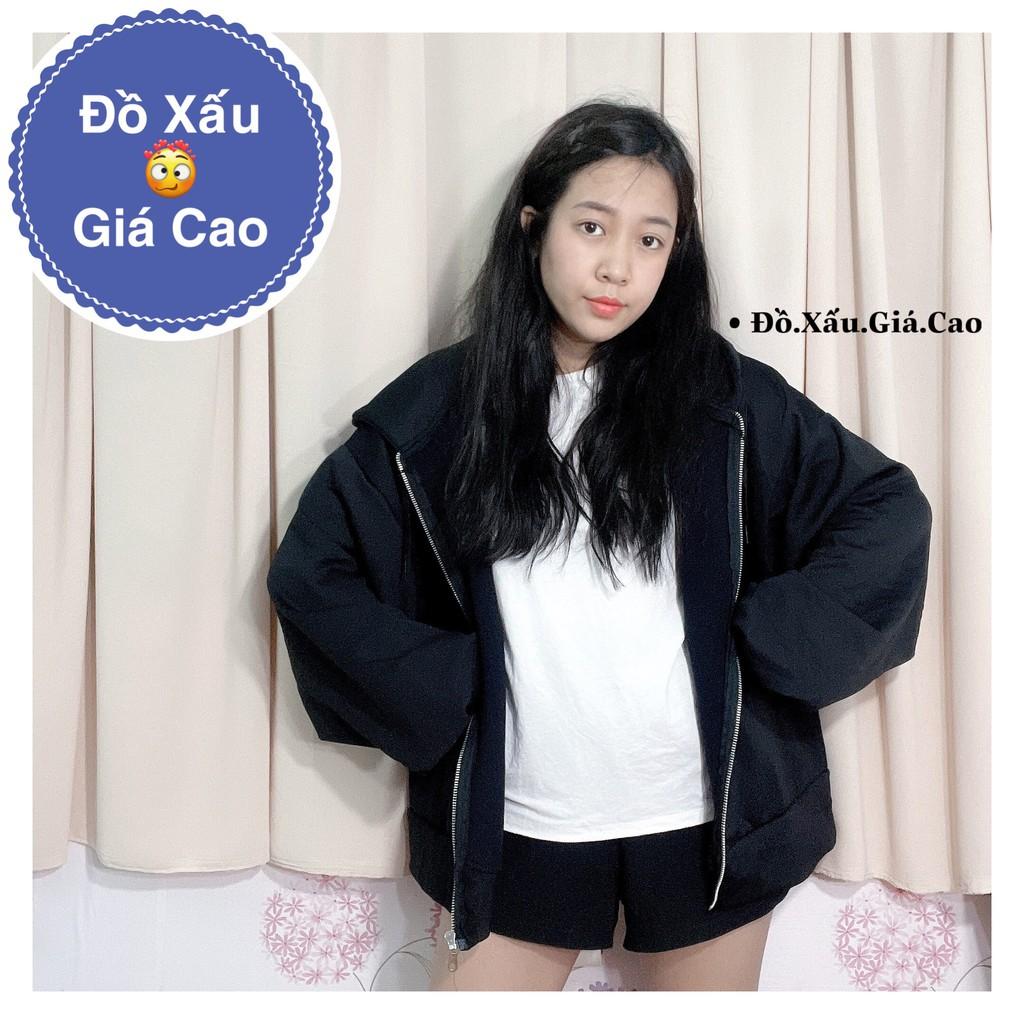 Áo khoác nữ, áo khoác hoodie vải nỉ From Rộng Tay Phồng