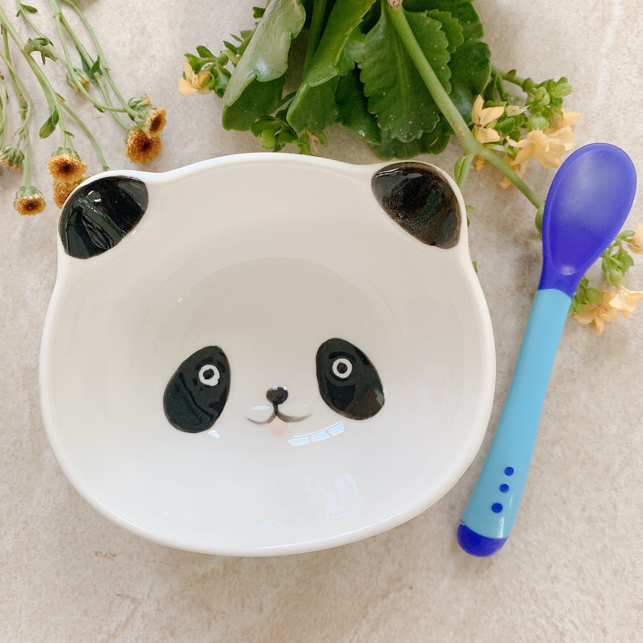 Chén, Bát Ăn Dặm Cho Bé Bằng Sứ Hình Gấu Trúc