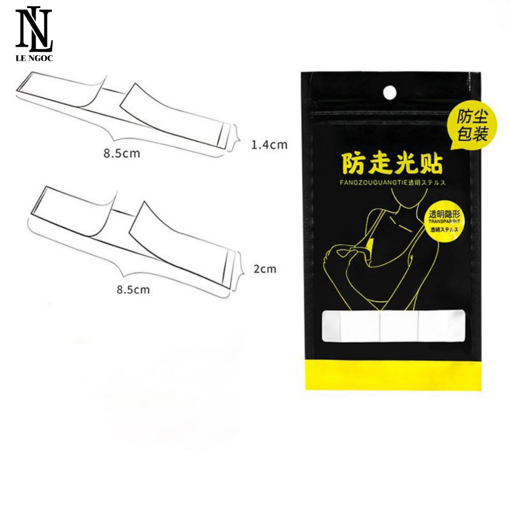 Bộ 10 miếng keo dán 2 mặt định hình cổ áo sơ mi, đầm 2 dây, chân váy, caravat, cúc áo chống trượt tàng hình -LN163