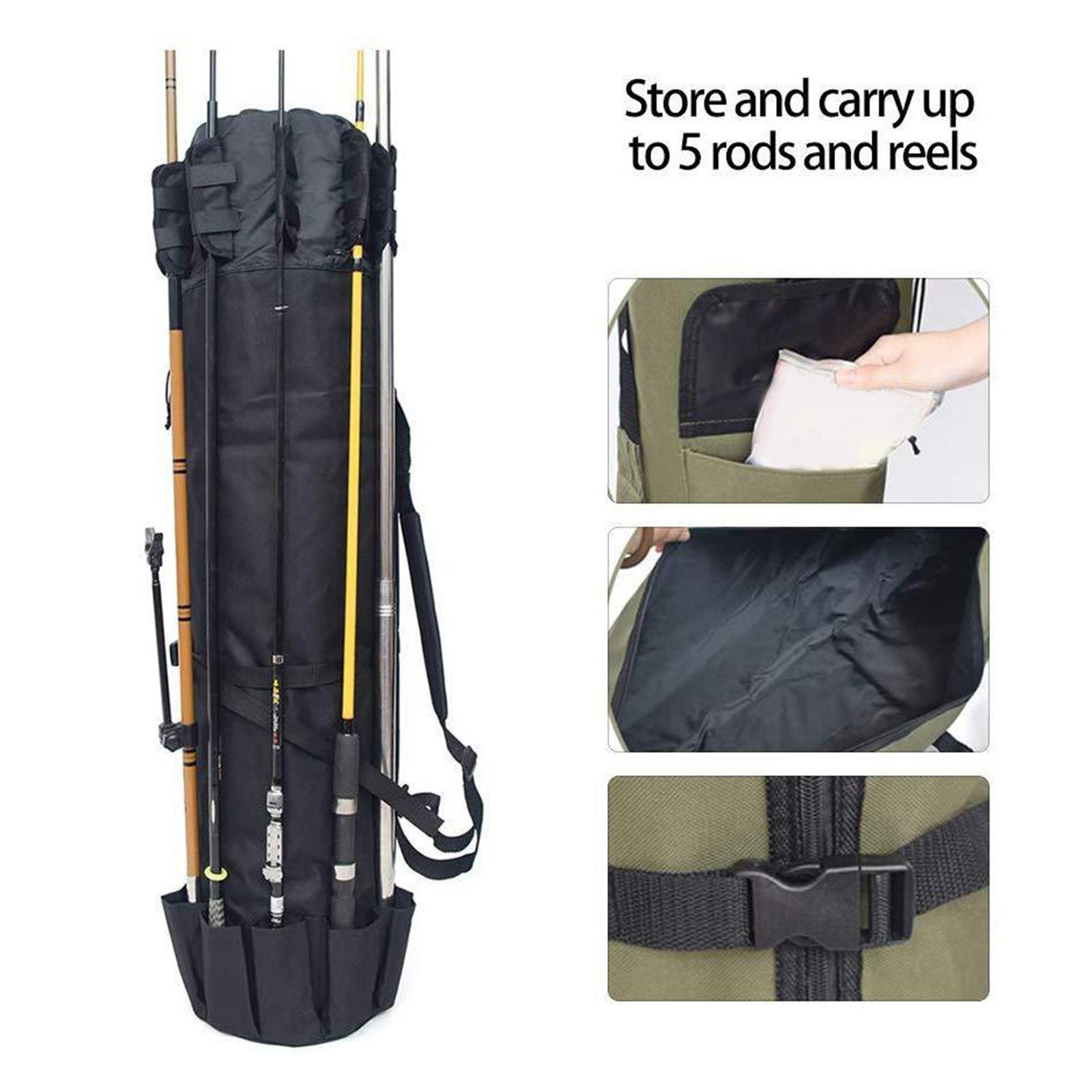 Waterproof Fishing Tackle Bag Fishing Rods Holder Travel Reel Carry Case