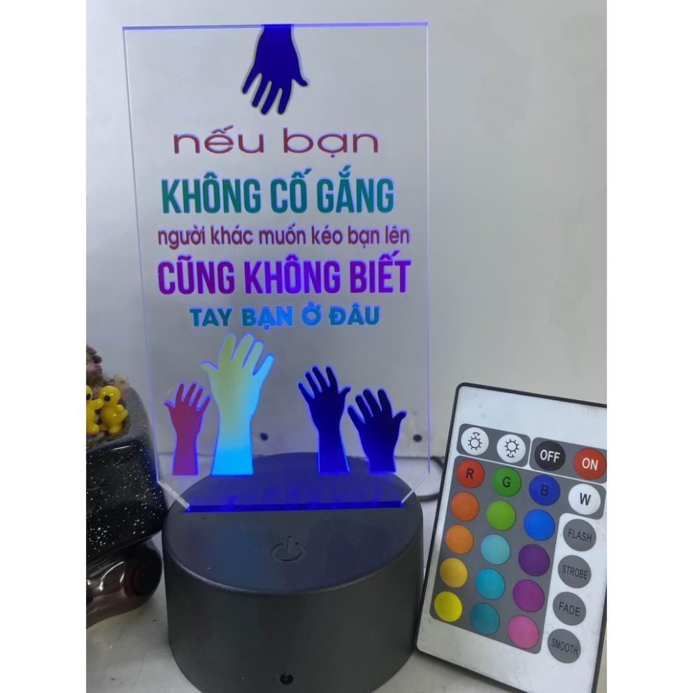 32 -Tranh đèn led động lực đẹp - nếu bạn không cố giắng - đèn led trang trí bàn làm việc- Dled-32