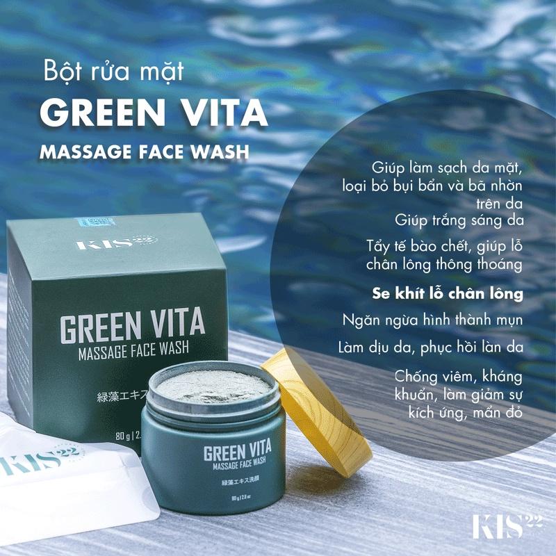 Bột Rửa Mặt Massage Green Vita KIS22 - Hàng Chính Hãng KIS22