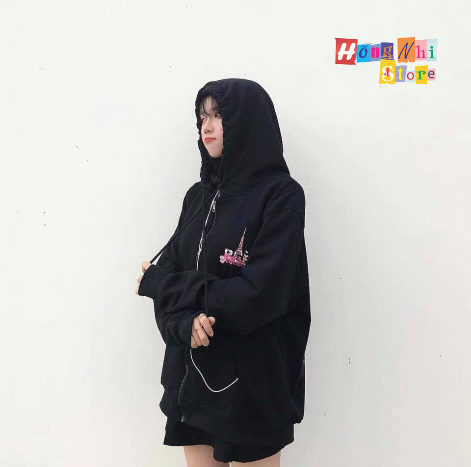 Áo Khoác Hoodie Zip In Hình DEGREY Oversize Ulzzang Unisex Dáng Rộng - MM