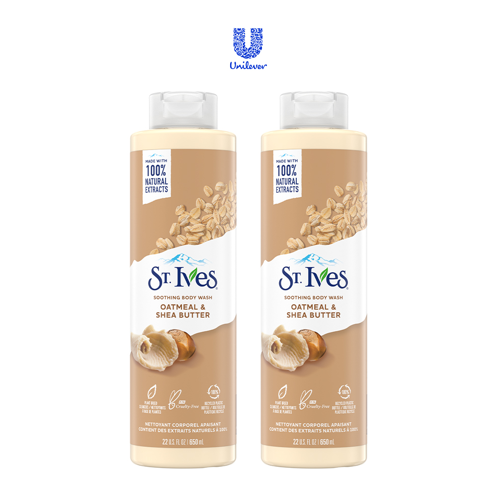 Combo 2 chai Sữa tắm dưỡng da St.Ives Yến mạch và Bơ 650ml