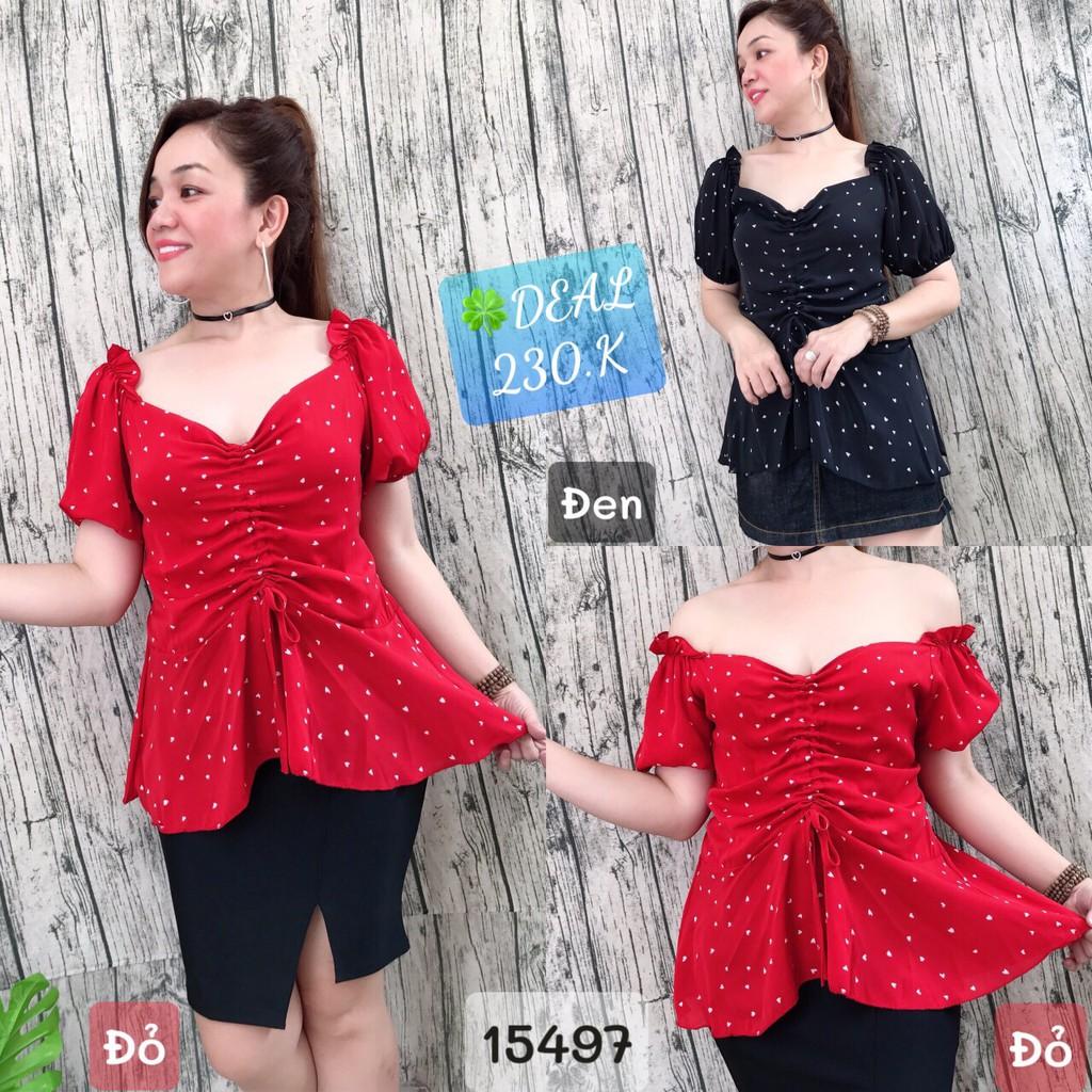 15497 Áo BIG SIZ peplum Rút d â y Bi Bi Tim li ti