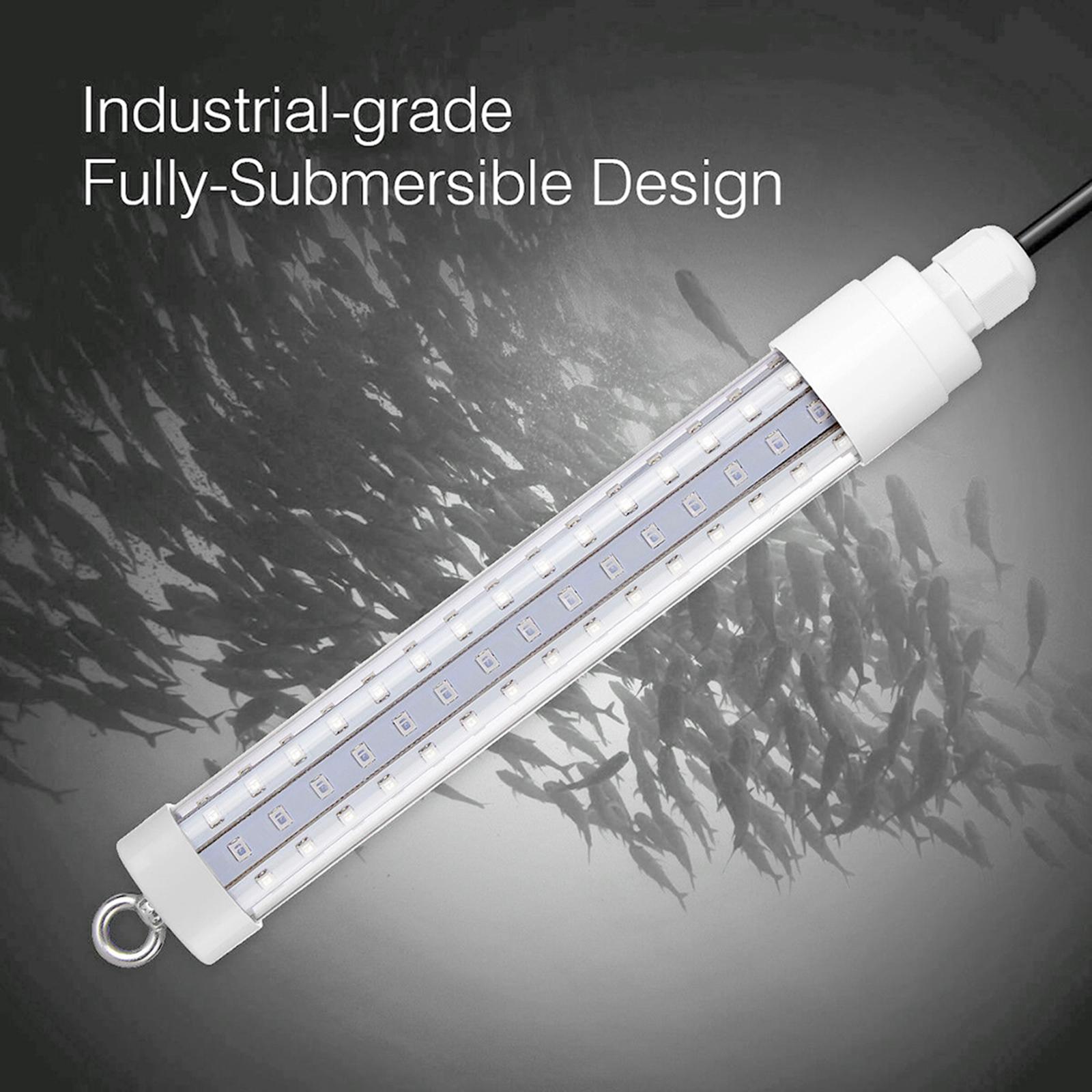 12V White LED Underwater Submersible Fishing Light Night Crappie Shad Squid Lamp