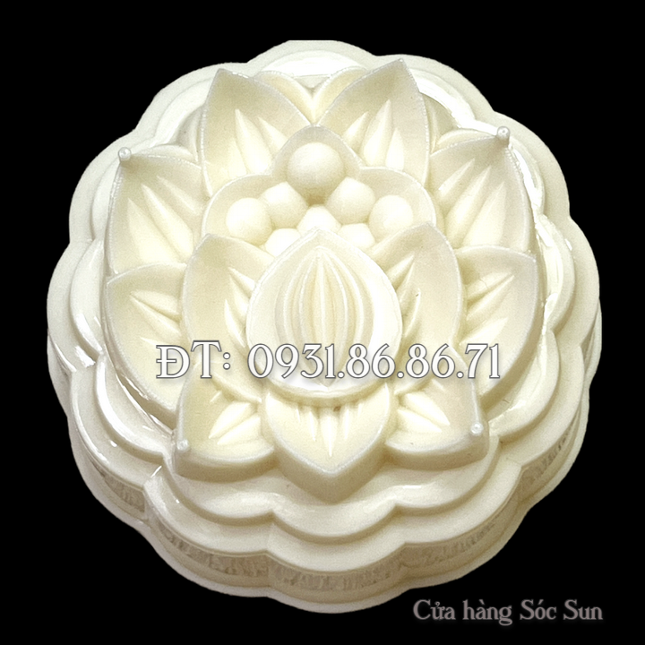 Khuôn rau câu trung thu hoa sen hiện đại loại 10 cm – Mã số 1881