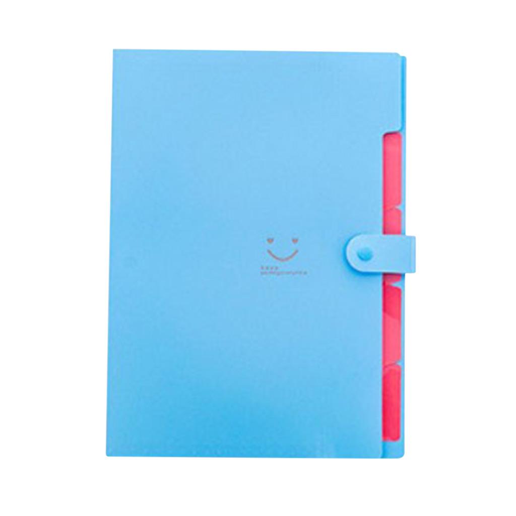 5 Pockets Expanding File Folders Portable A4 Letter Size Black