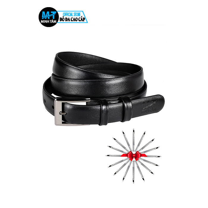 Thắt Lưng Nữ Minh Tâm Da Bò 3 Lớp Mềm Mịn , Kiểu Khóa Kim Lỗ MT722 , Tặng Kèm 1 Đinh Đục Lỗ