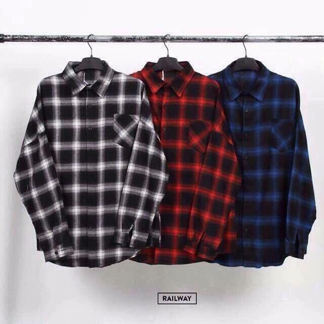 Áo Sơ Mi Flannel 3 Màu Sọc To