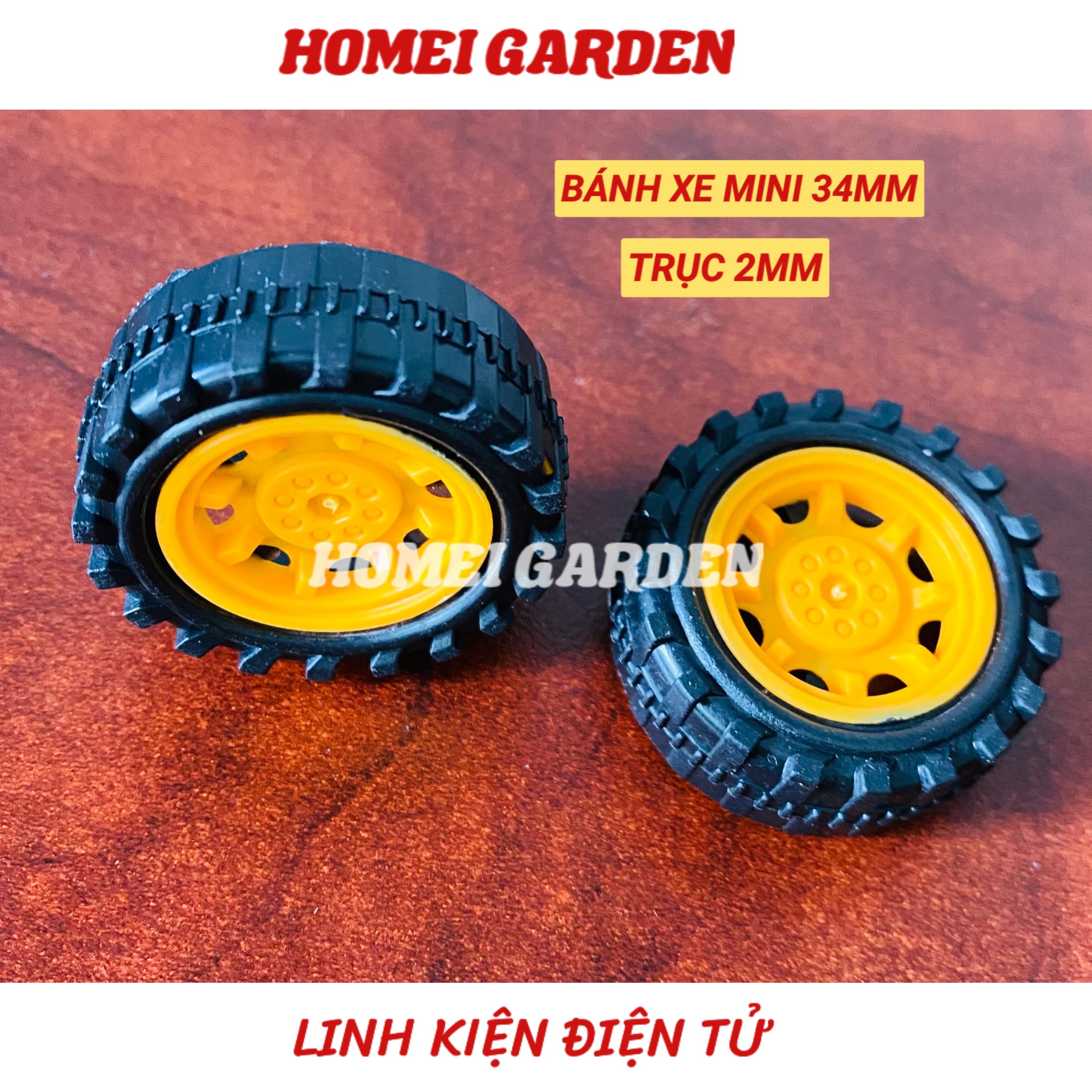 Bánh xe mini 34mm đường kính trục 2mm mới 100% - Hm0123