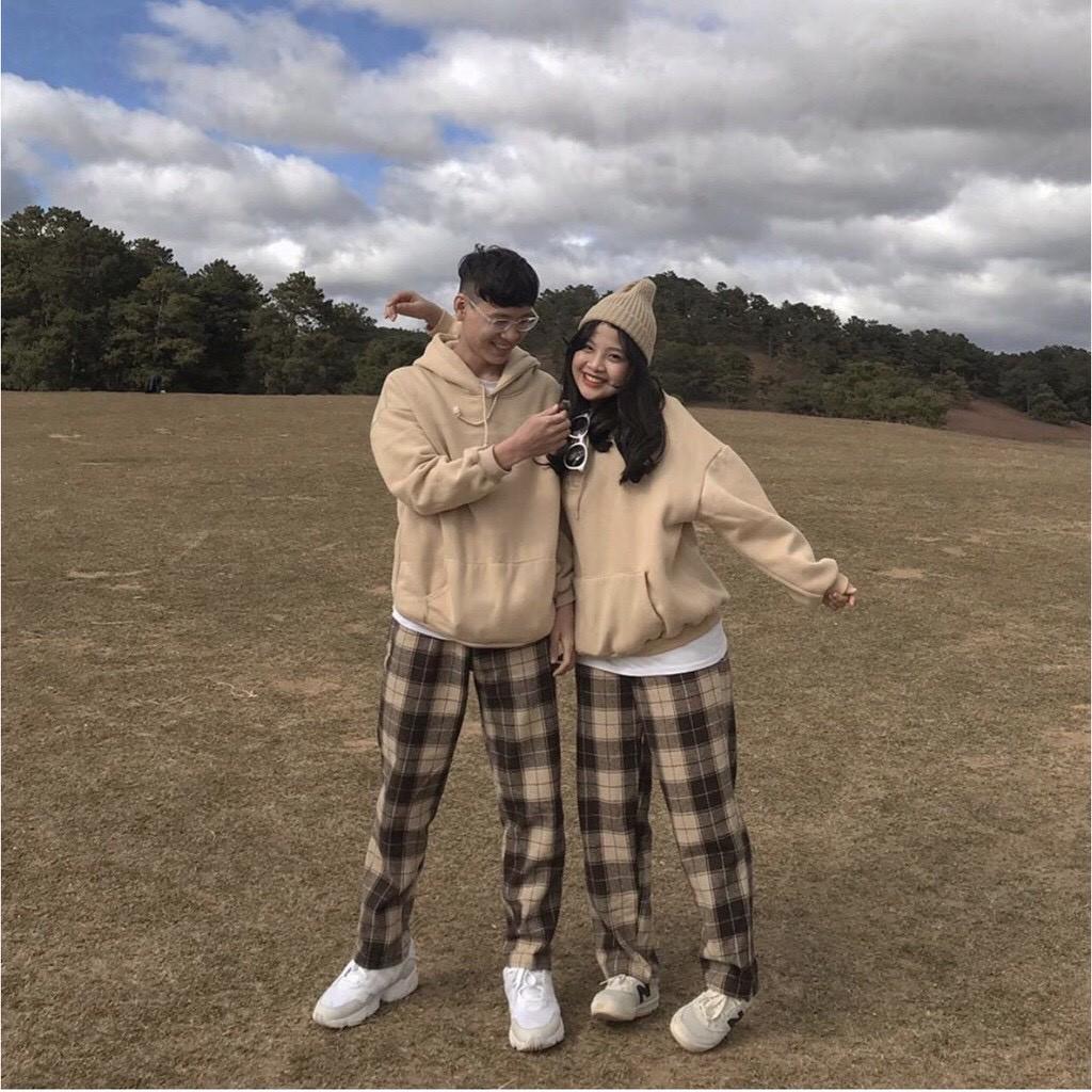 Quần baggy kẻ caro nam nữ unisex ống rộng dáng suông phong cách ulzzang SmileZ