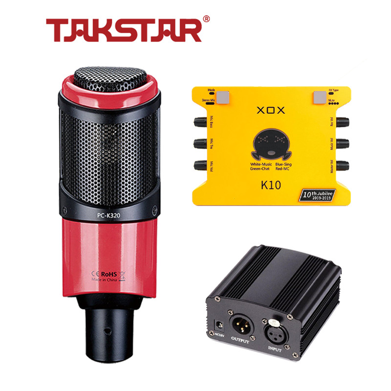 Combo mic thu âm Takstar PC K320, Soundcard K10 - HÀNG CHÍNH HÃNG