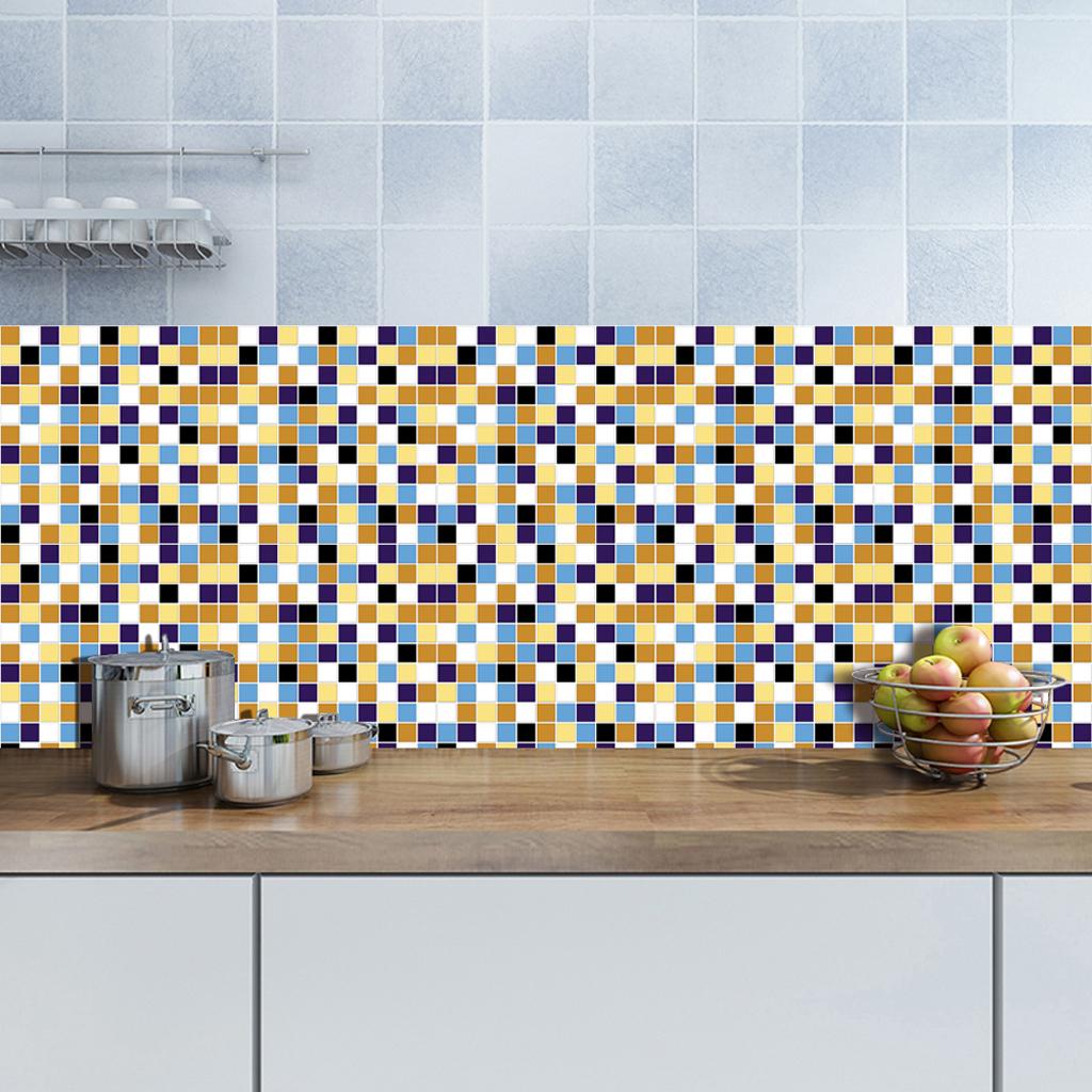 Self-adhesive Mosaic Wall Paper Sticker Tile Kitchen Bathroom Waterproof