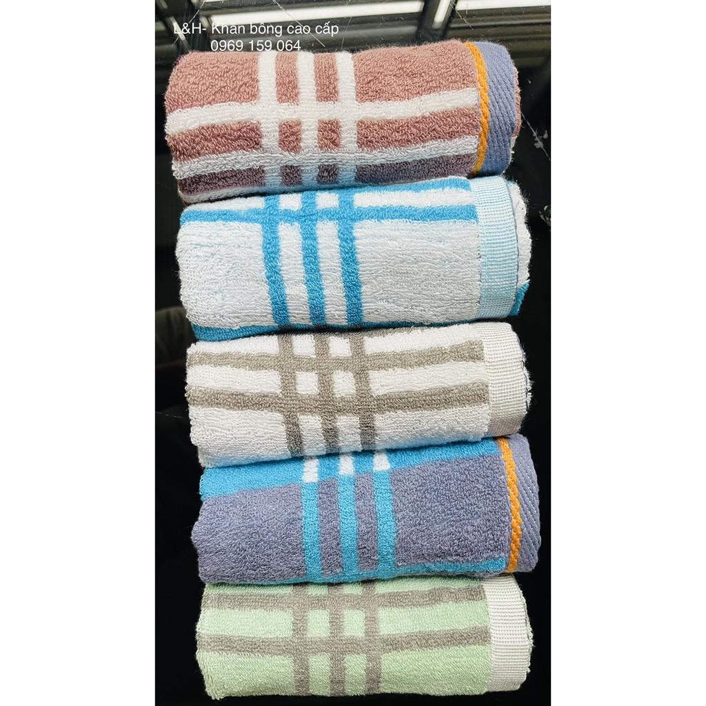 Khăn mặt cotton kẻ ô Tân Thịnh , KT 30x50cm