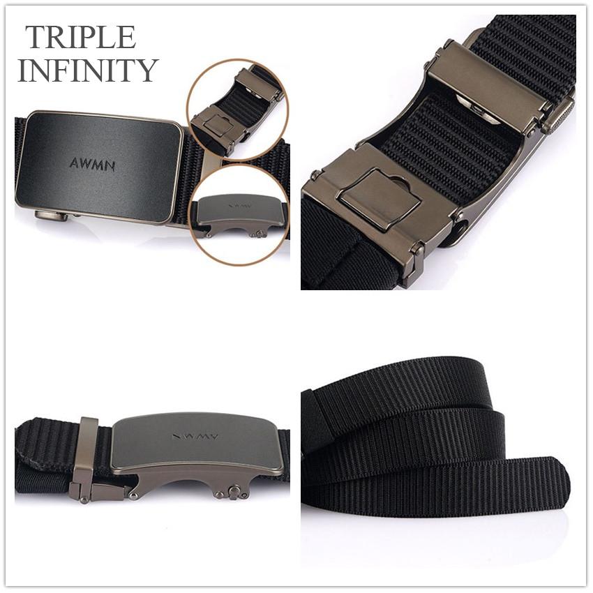 Thời Trang Nylon Thắt Lưng Nam 3.4Cm Chiều Rộng Kim Loại Khóa Tự Động Thể Thao Ngoài Trời Đa Chức Năng Chiến Thuật Thiết Kế Dây Lưng Nam Da Bò