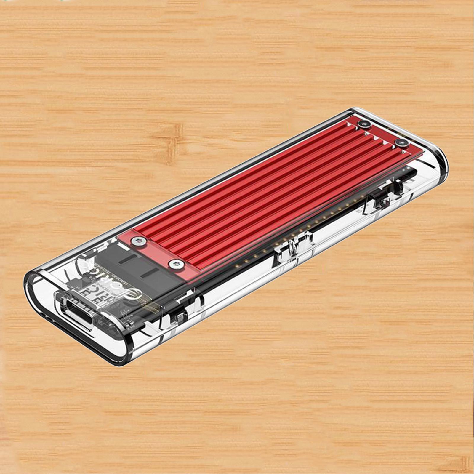 M.2 to USB Type-C SSD Enclosure Case Adapter 10Gbps UASP Red