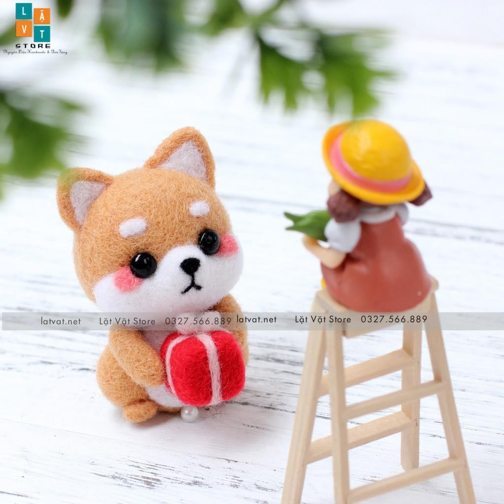 Len chọc có hướng dẫn 5 bé LỚP HỌC SHIBA - NEEDLE FELTING SHIBA CLASSES, món quà handmade ý nghĩa