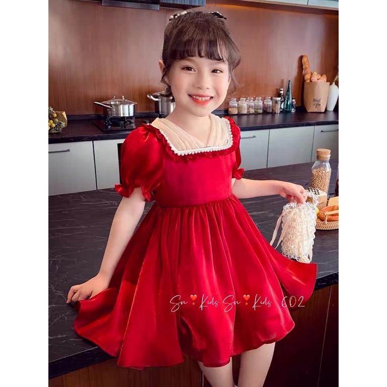 Váy đầm công chúa tơ óng cho bé