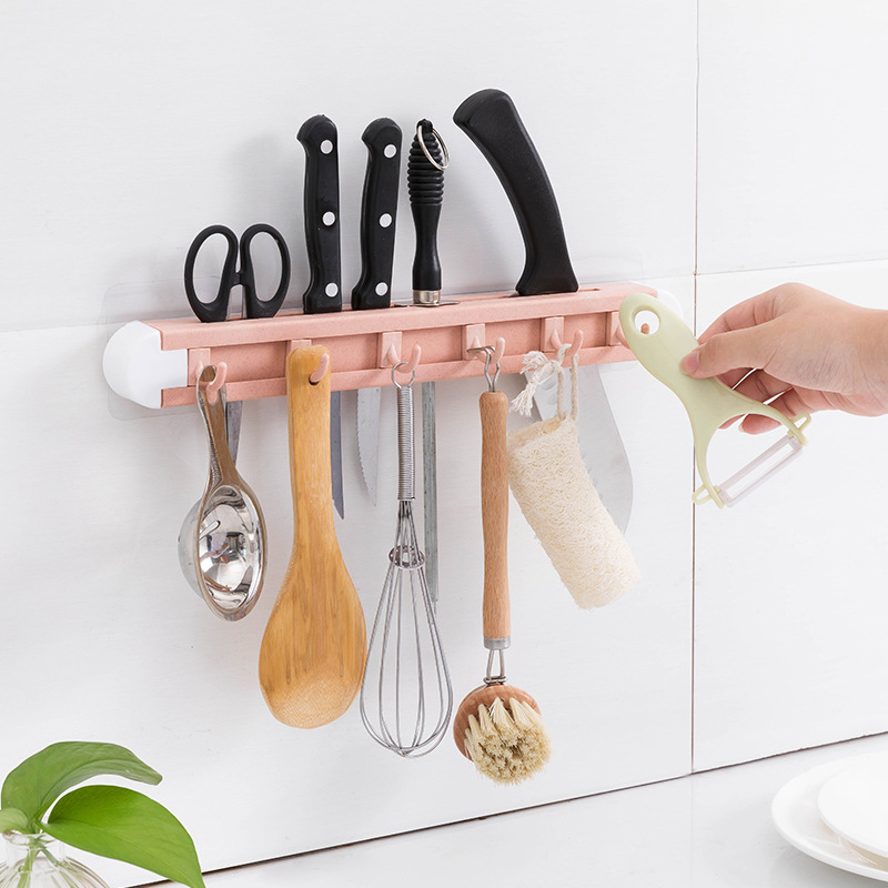 Kệ Dán Tường Đựng Dao Kéo Có 6 Móc - Chính Hãng
