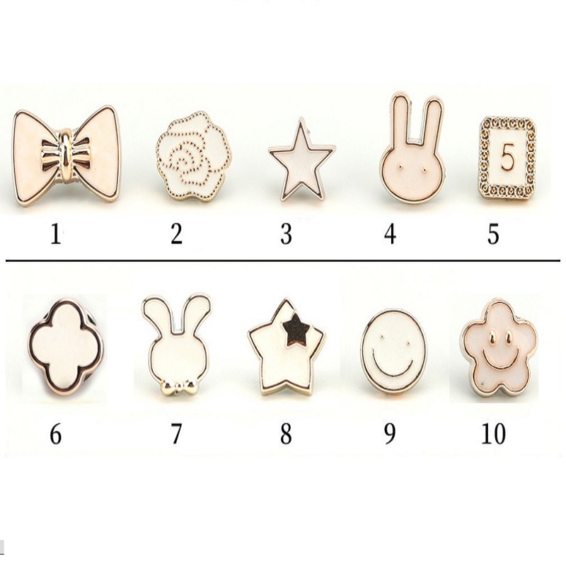Set ghim cài áo mini, 10 nút cài áo siêu xinh, trâm cài cổ áo chống hở nhiều kiểu lựa chọn
