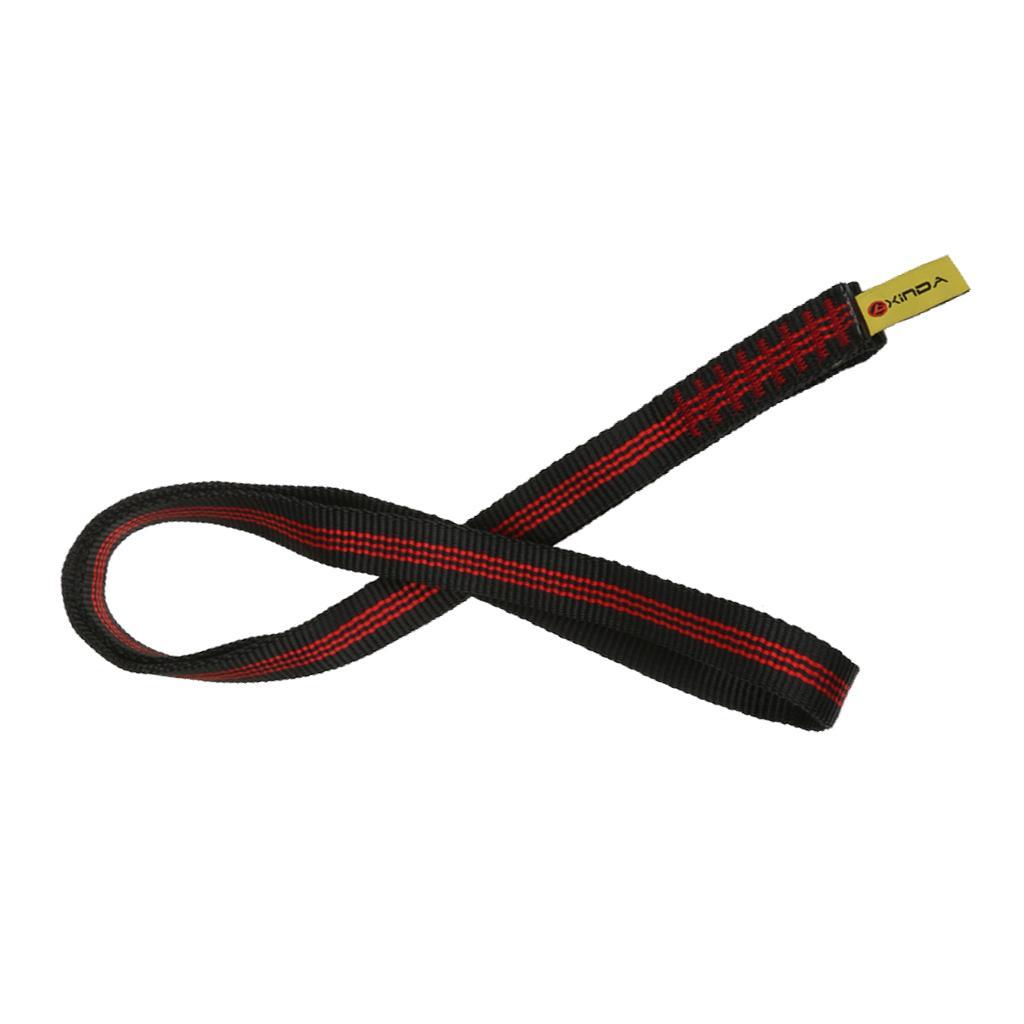 60cm Polyester Rock Tree Climbing Sling Strap Outdoor Mountaineering Black