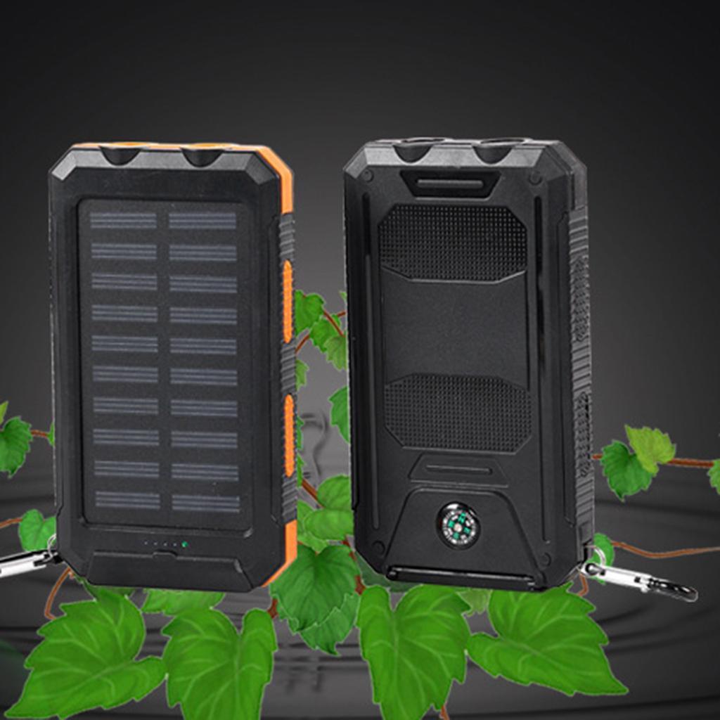 10000mAh Dual USB Portable Solar Power Bank LED Charger