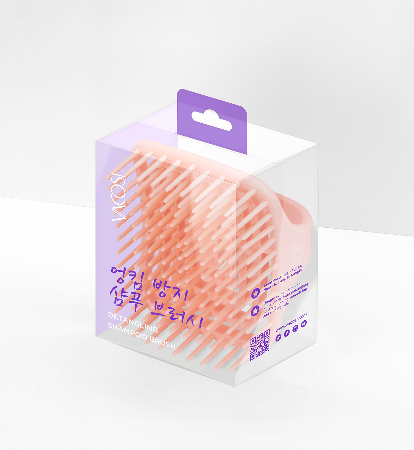 Lược gội &amp; massage da đầu đần hồi VACOSI DETANGLING SHAMPOO BRUSH - C22