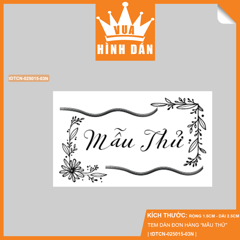 Set 100/500 tem / sticker (2.5x1.5cm) mẫu thử tem dán siêu mini dành cho shop (5 mẫu) (1.028)