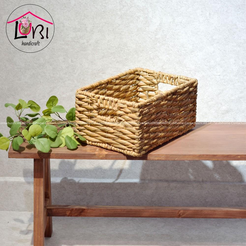 - LB080 Sọt lục bình hình chữ nhật đựng đồ mộc mạc