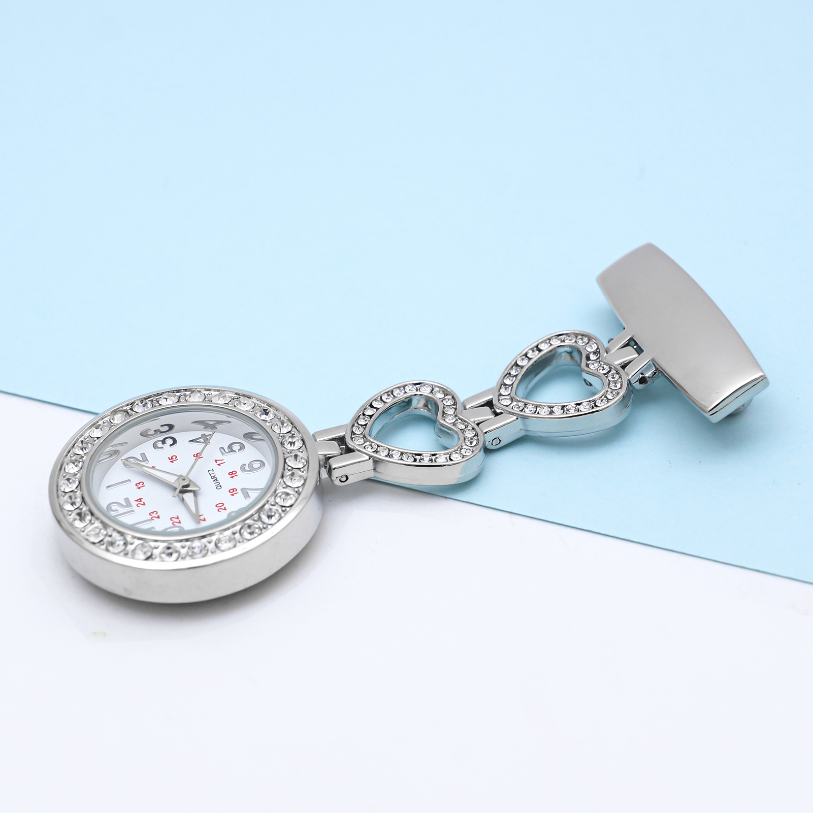 Đồng hồ dạng ghim cài áo bằng inox cho bác sĩ y tá