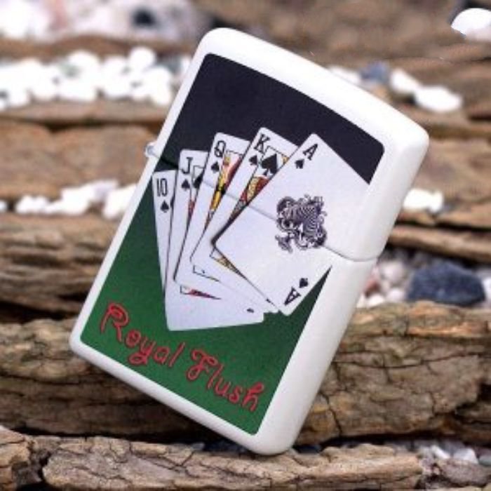 Bật Lửa Zippo Royal Flush White Matte Chính Hãng Usa