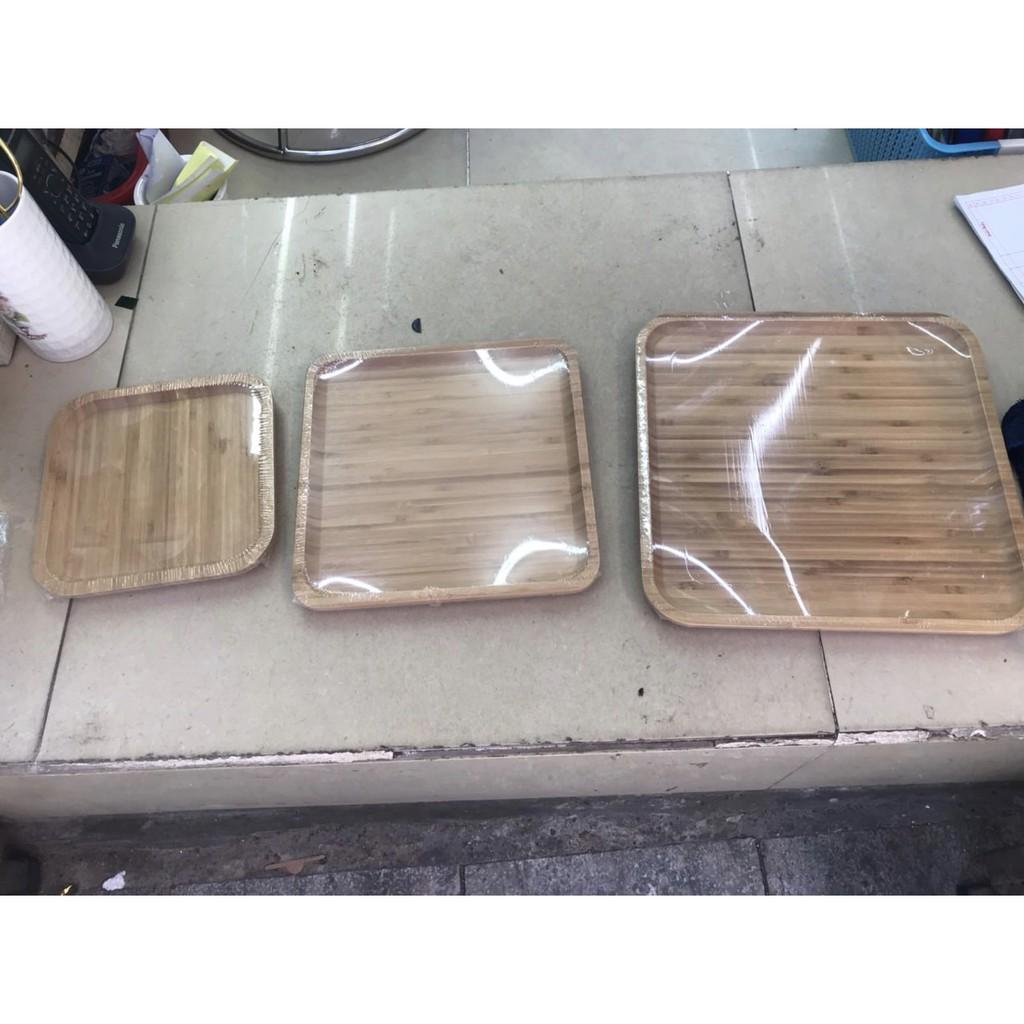 Khay trà gỗ tre tự nhiên hình vuông