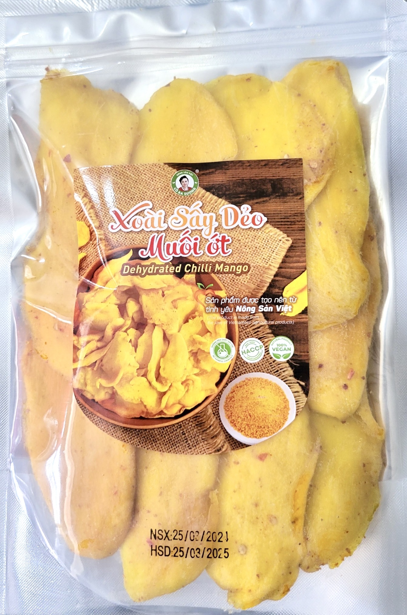 Ăn vặt siêu ngon, Xoài sấy dẻo muối ớt, nguyên vị 100% tự nhiên, nông sản sạch