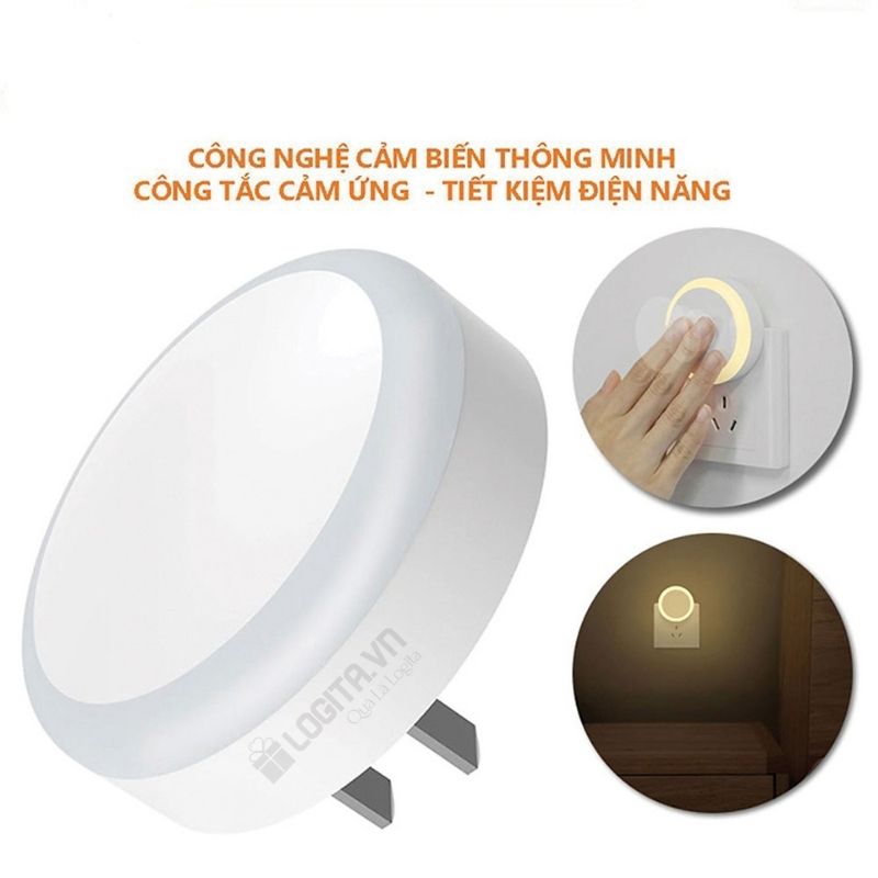 Đèn Ngủ Cảm Biến Ánh Sáng - Đèn Ngủ Led Hình Tròn LOGITA