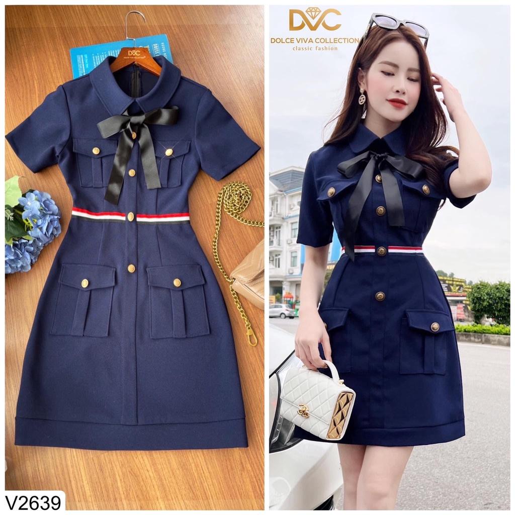 Đầm nữ dự tiệc cột nơ đính nút sang trọng nổi bật siêu xinh - tiểu thư hàn quốc dành cho các quý chị em