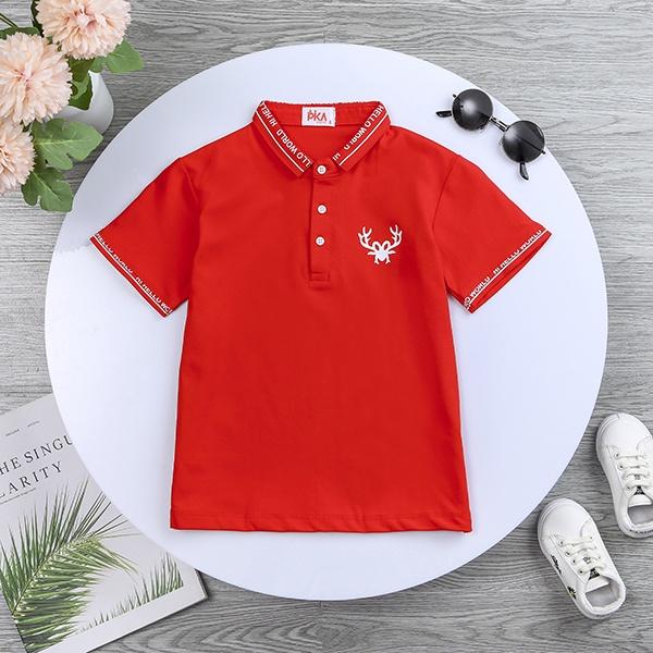 Áo Polo bé trai -Pika kids- Áo có cổ bé trai chất liệu cotton in hình dễ thương - Quần áo trẻ em từ 22-40kg