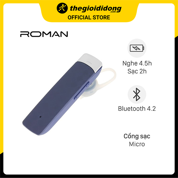 Tai nghe Bluetooth Roman R552X Xanh - Hàng Chính Hãng