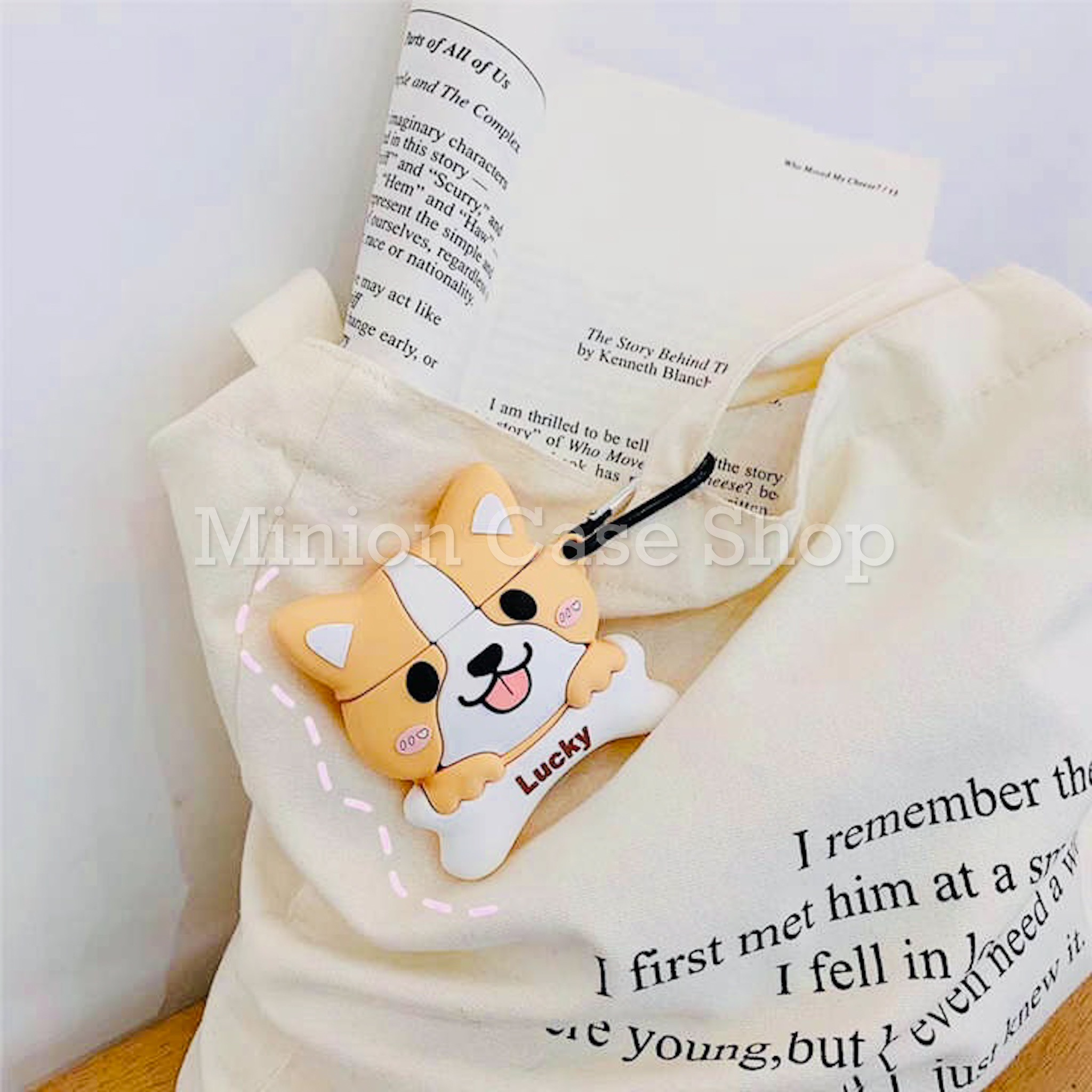Bao Case Ốp dành cho Airpod 1/2 shiba lucky kute silicon 3d cao cấp