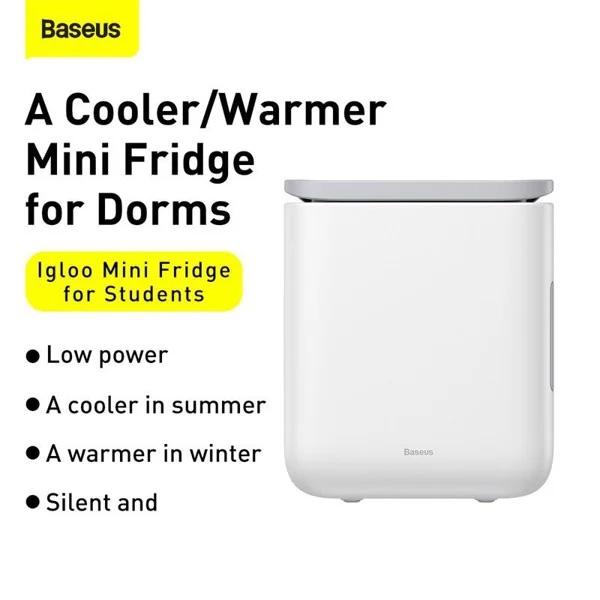 Tủ lạnh mini Baseus Igloo Mini Fridge for Students (6L, làm mát và giữ ấm, 220V) - hàng chính hãng.