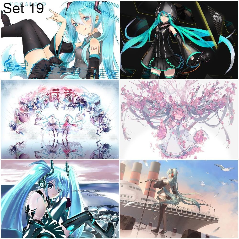 Bộ 6 Poster vocaloid Hatsume Miku (3) (bóc dán) - A3,A4,A5