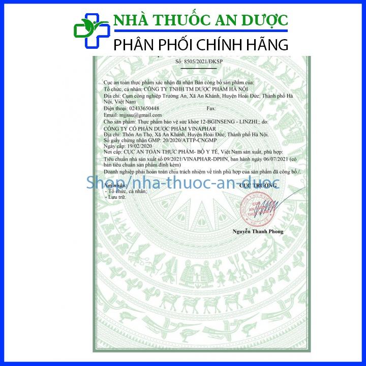 Viên uống 12B Ginseng-Linzhi hỗ trợ tăng cường sức khoẻ, nâng cao sức đề kháng cho cơ thể - 100 viên