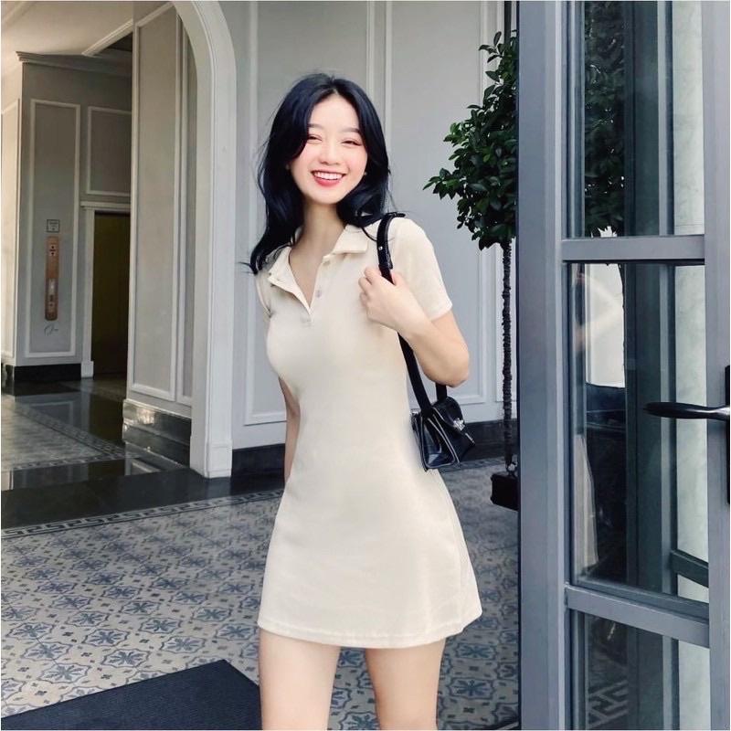 Mua Váy Polo Nữ Đầm Công Sở Trẻ Trung Thun Suông Ôm Body Thiết Kế Cao Cấp  Đi Chơi Dự Tiệc Cưới Đẹp Sang Trọng TD01  ĐenSize L 51kg58kg tại Xưởng