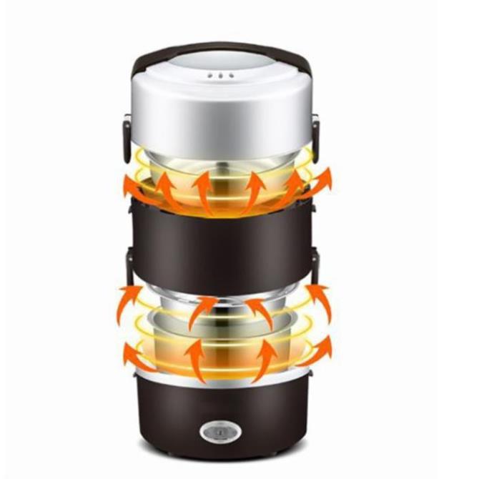 Hộp cơm điện văn phòng 3 tầng - Nồi cơm điện inox, hâm nóng thức ăn nhanh chóng
