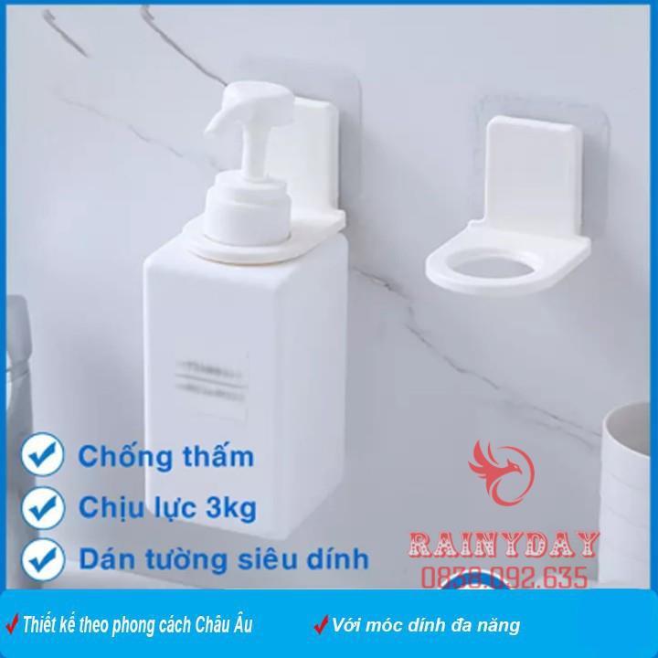 Giá móc treo cổ chai lọ nước rửa tay dầu gội đầu sữa tắm xà phòng dán tường siêu chắc