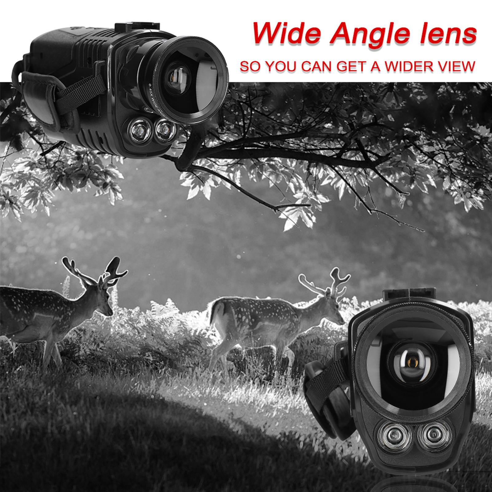 Portable Monocular Infrared Night-Visions Device Day Night Use Photo Video Playback Modes 5X Digital Zoom 300M Full Dark Viewing Distance with Wide Angle Lens for Outdoor Hunts Boating Journey