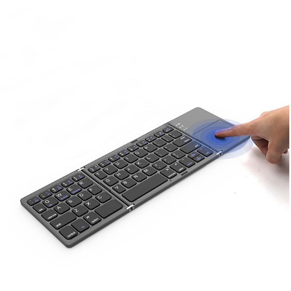 Slim Wireless Foldable Keyboard and Touchpad Black