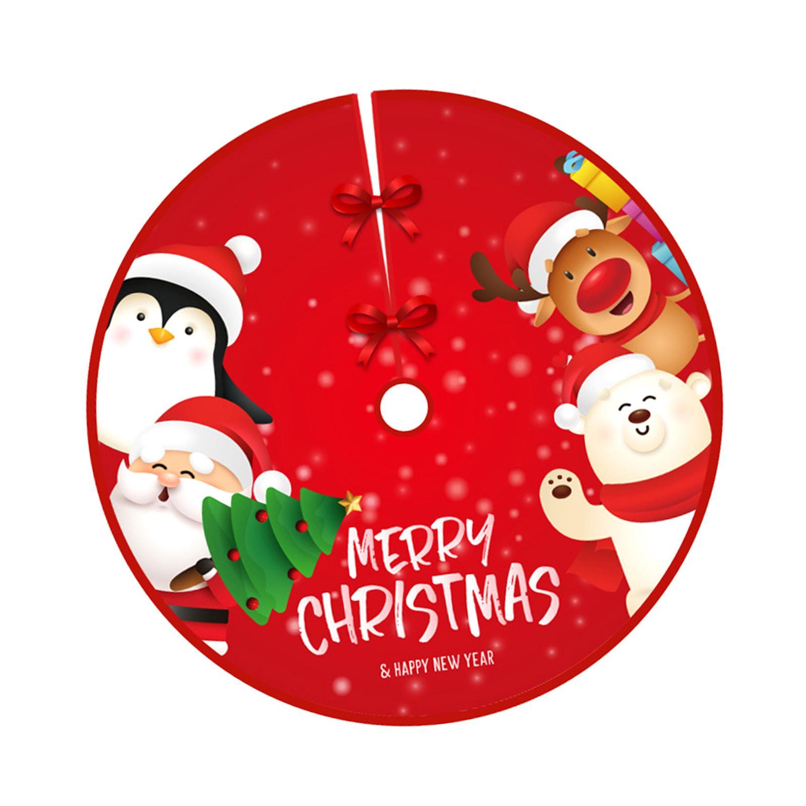 Christmas Tree Skirt Base Cover Xmas Tree Skirt 90cm Easy to Use Round Christmas Tree Apron for New Year Party Outdoor Indoor